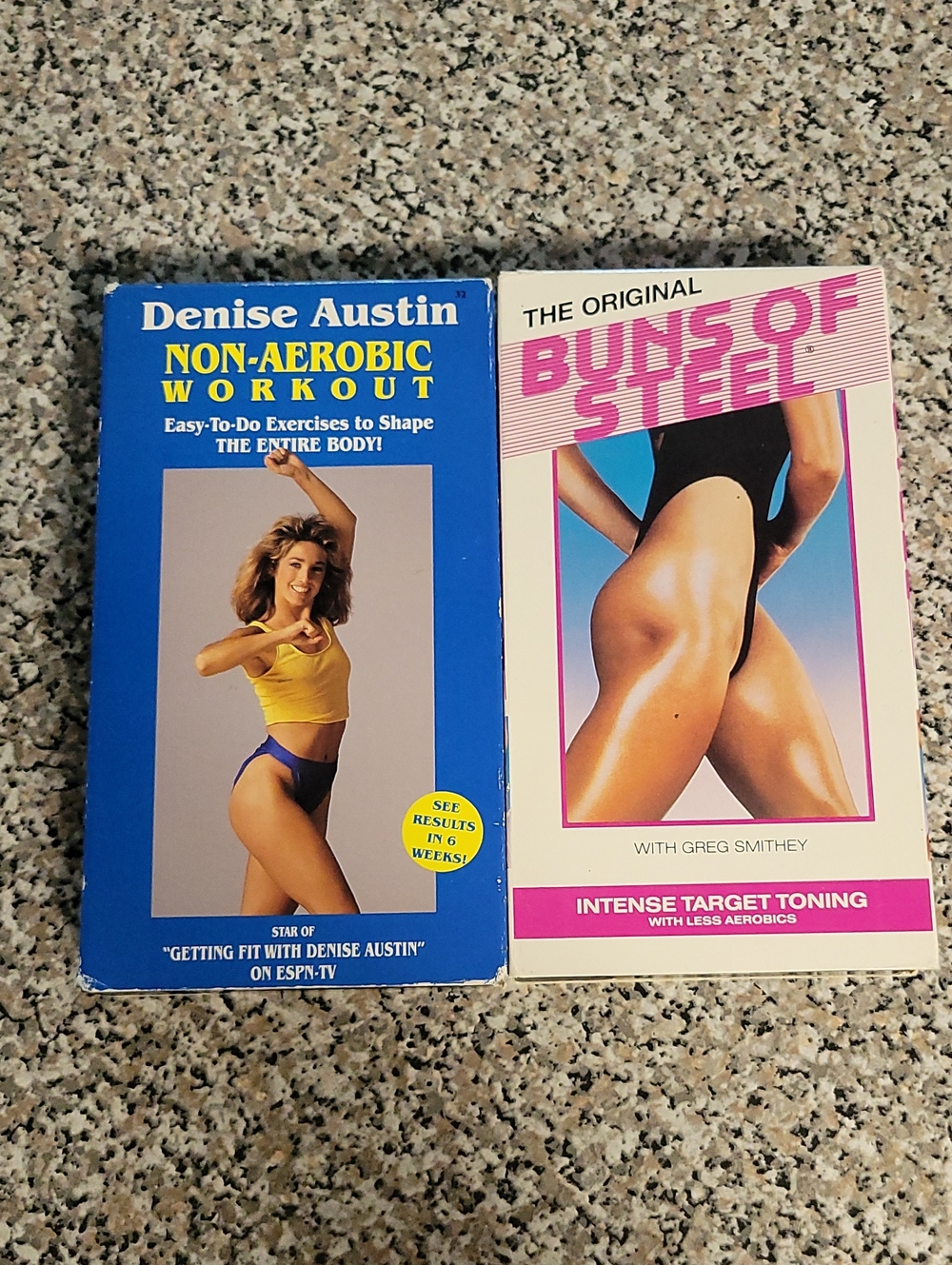Denise Austin Non-Aerobic Workout and The Original BUNS OF STEEL VHS tapes